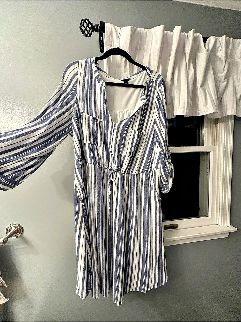 Torrid Striped Mini Dress in Blue & White Size 2 Like New